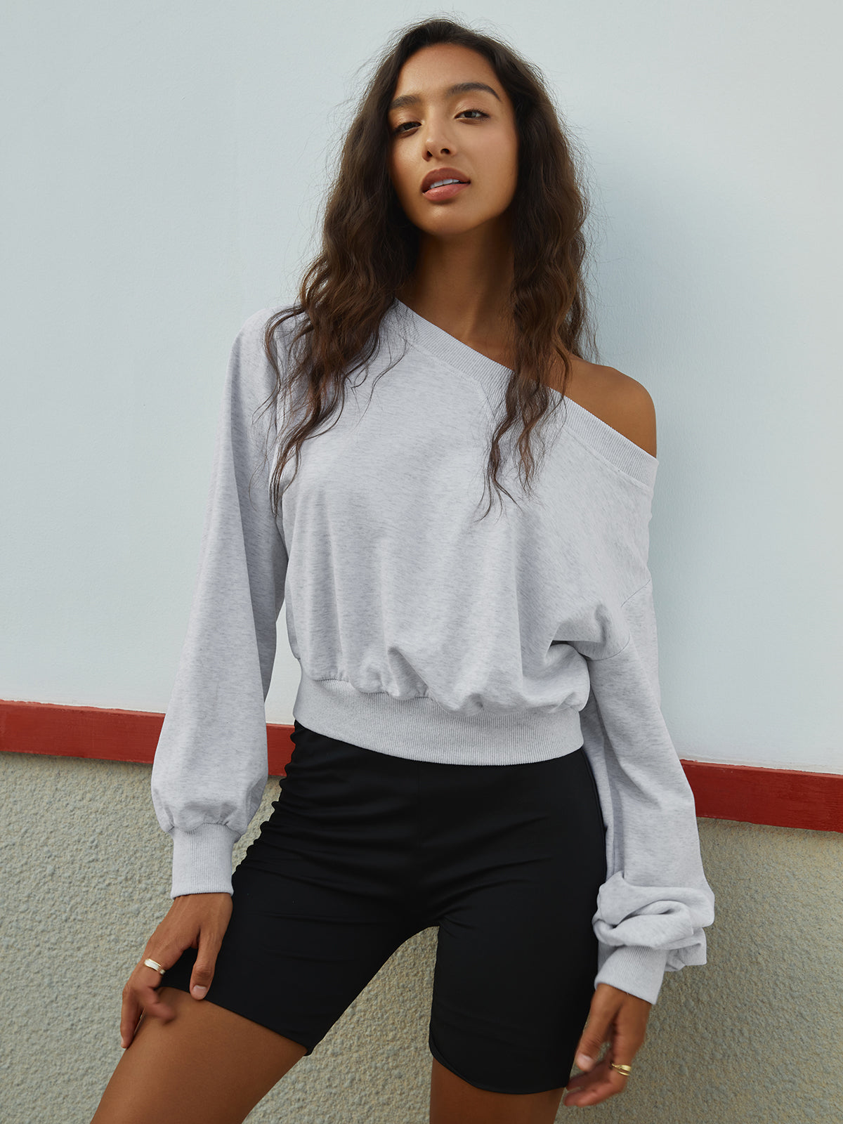 ELLA - Asymmetric Off Shoulder Sweatshirt