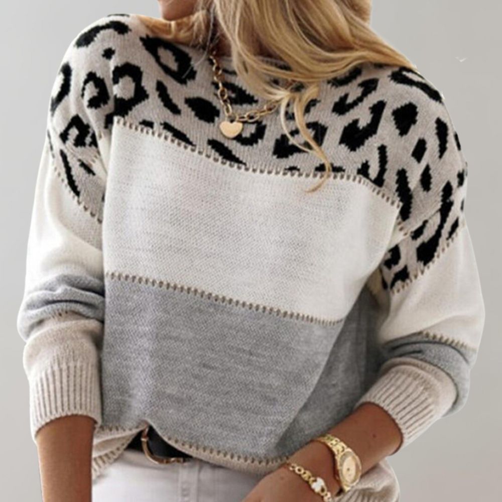 Cheyenne - Casual Sweater with Leopard Design