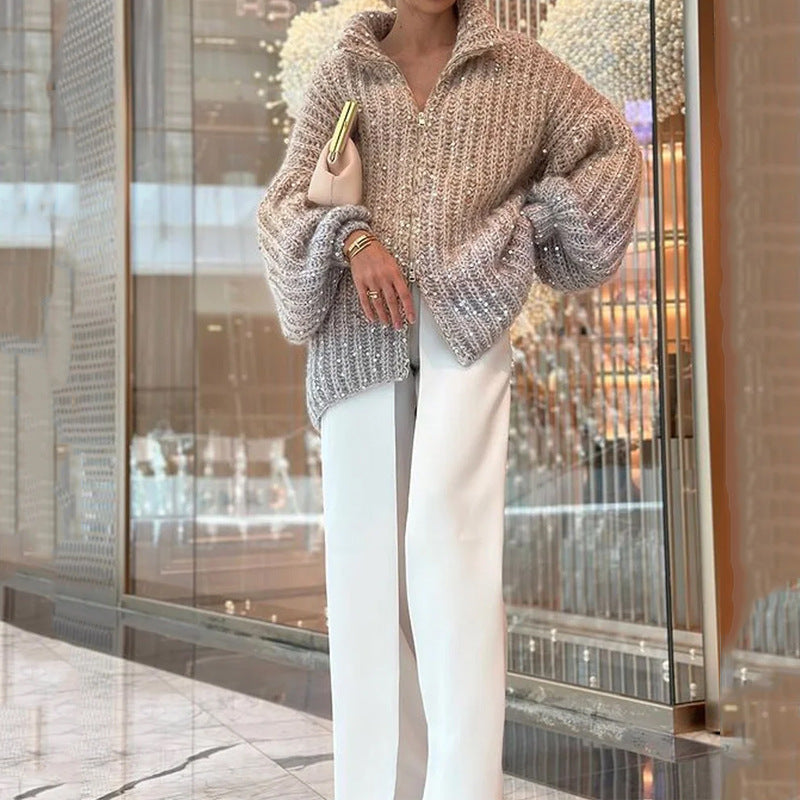 Angelina | Luxurious knitted sweater with elegant glitter details